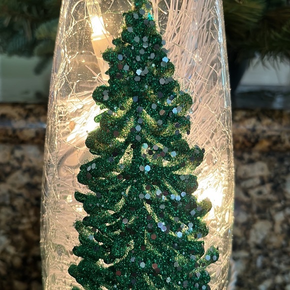 Kirklands Holiday Nib Kirkland Prelit Bronze Tree Glass Hurricane